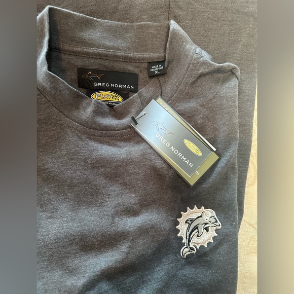 Miami Dolphins NFL New w/Tags Embroidered Shimmer Threads on Heathered Grey - Picture 6 of 10